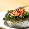 料理メニュー写真&nbsp;特撰・和牛ユッケ寿司 (1貫)