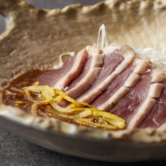 土佐鴨の柚子味噌陶板焼き　