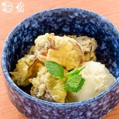 焼き芋の天ぷら ~バニラアイス添え~