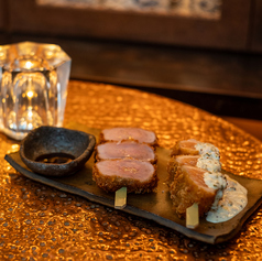 Two Types of Skewered Cutlets: Sous-Vide Pork Tenderloin & Rare Salmon