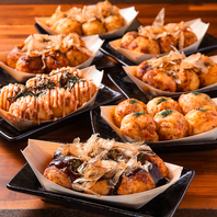 多彩なラインナップの熱々たこやきを堪能☆