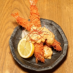 えびふりゃー味噌タルタルを添えて