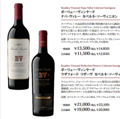 ボーリュー・ヴィンヤード ラザフォード リザーヴ カベルネ・ソーヴィニヨン