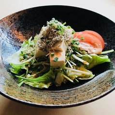 ジャコと豆腐の生野菜サラダ