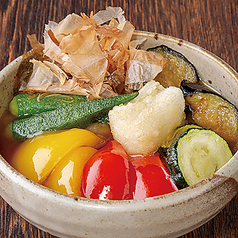 餅と彩り野菜の揚げ浸し