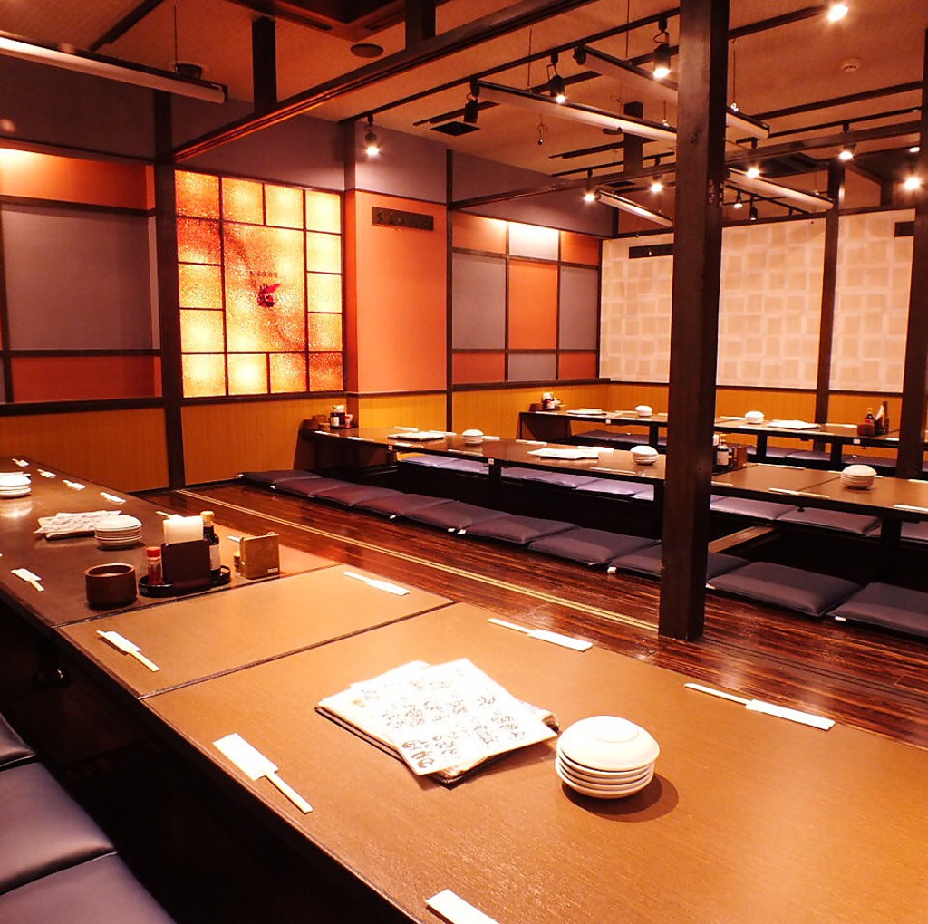 【店内レイアウト6】最大60名様迄OK！掘りごたつ個室なので周りを気にせず寛げます。