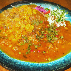 トマトチキン&砂ズリ蓮根キーマ２種あいがけ