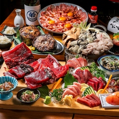 本まぐろ、和牛すき焼き、痛風鍋本まぐろ極みコース6500円コースの写真