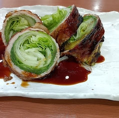 肉巻きレタス焼き