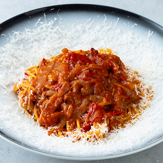 甘い玉葱とベーコンのアマトリチャーナ風スパゲッティ