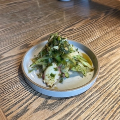 タコとセロリのネギ山椒ソース