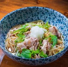 豚しゃぶと梅肉風味の煮きり醤油で