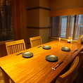 完全個室テーブル席6名様個室。扉で区切られた完全個室です。