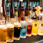 飲み放題のドリンクメニューは約２０種類♪組み合わせ次第でもっと沢山のドリンクをお楽しみ頂けます