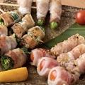 料理メニュー写真 野菜巻き5本盛り串