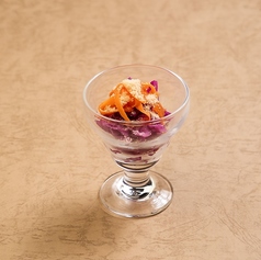 キャロットマリネ紫キャベツのラぺ、クリスピーパルメザンチーズ