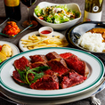 俺のステーキがこだわり尽くした黒毛和牛。その中でも部位による歯応え、味わいの違いを楽しんでいただける盛り合わせはイチオシメニューです♪大きなお皿に乗った黒毛和牛は圧巻!!1ポンドからご注文可能です♪気軽に食べ比べができるだけでなく、大人数でシェアできるのもGood!!各種宴会にご利用ください♪