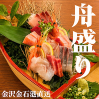 金沢金石港直送の豪快な舟盛り刺身！コスパ抜群。