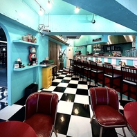 アメリカのオールディーズな空間で、素敵な一時を