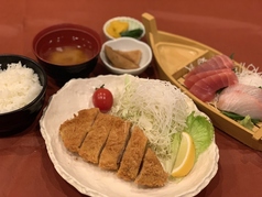 豚ロースカツと刺身定食