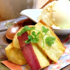 焼き芋とバニラアイス