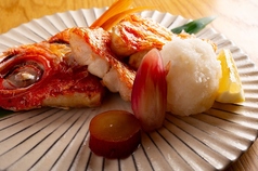 黒潮金目鯛松笠焼き