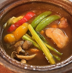 神明鶏の春野菜のスパイススープカレー