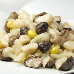 43.ふくろ茸・セロリ・クワイの塩味炒め