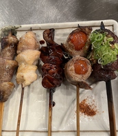 炭焼串焼きお任せ五本盛り