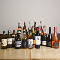 豊富な酒類のお酒を揃えています♪