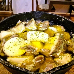 砂肝とエリンギのオリーブオイル煮