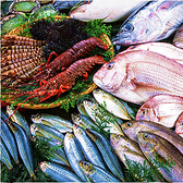「お魚」は養殖物などは一切使わず近海天然物のみにこだわり産直、朝どれ、ブランド魚など様々な仕入れで最高の素材をご用意しております。ぜひ、本物の味をお楽しみください。