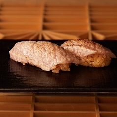 本マグロ大トロ 炙り寿司 二貫