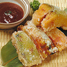 煮かぼちゃの唐揚　柚子味噌添え &nbsp;&nbsp;三貫