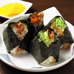 ねぎ納豆/梅納豆/高菜明太/青唐辛子味噌/肉そぼろ/卵黄 各