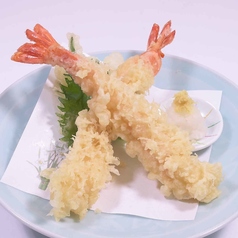 舞茸の天ぷら／白身魚の天ぷら／海老の天ぷら　各