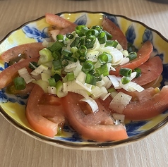 ねぎ塩ぽん酢のトマトスライス