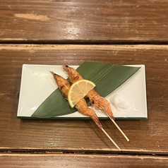 【殻ごといける】有頭エビ串焼き