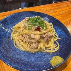 地鶏と舞茸の和風パスタ