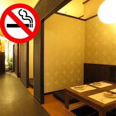 禁煙席　3面壁　出入り口は常に空いてます