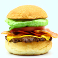 料理メニュー写真 Bacon cheese burger ベーコンチーズバーガー(ポテト付)