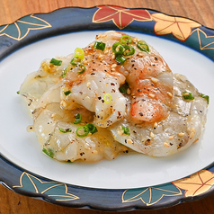 ぶつ切りエビの柚胡椒焼き
