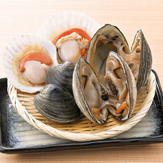 貝焼セット《並盛り》　帆立 1ヶ/活北寄貝 1ヶ/活ホンビノス貝 1ヶ