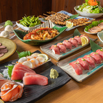 焼き鳥や鶏の唐揚げ等のお肉はもちろん、海鮮、野菜、揚げ物などお酒に合う自慢の逸品料理が勢揃い!!