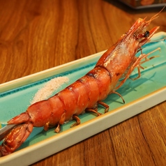 “特大”天然有頭エビ焼き