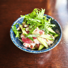 蒸し鶏の梅肉和え