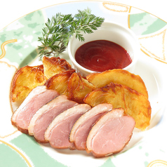 じゃがいものガレット＆合鴨燻製の炙り焼き