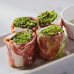 生ハムとチキンの生春巻き