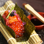 近江牛ユッケの京の手織り寿司など肉寿司のラインナップも豊富にご用意しております。