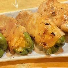 チーズたっぷりピーマンの肉巻き